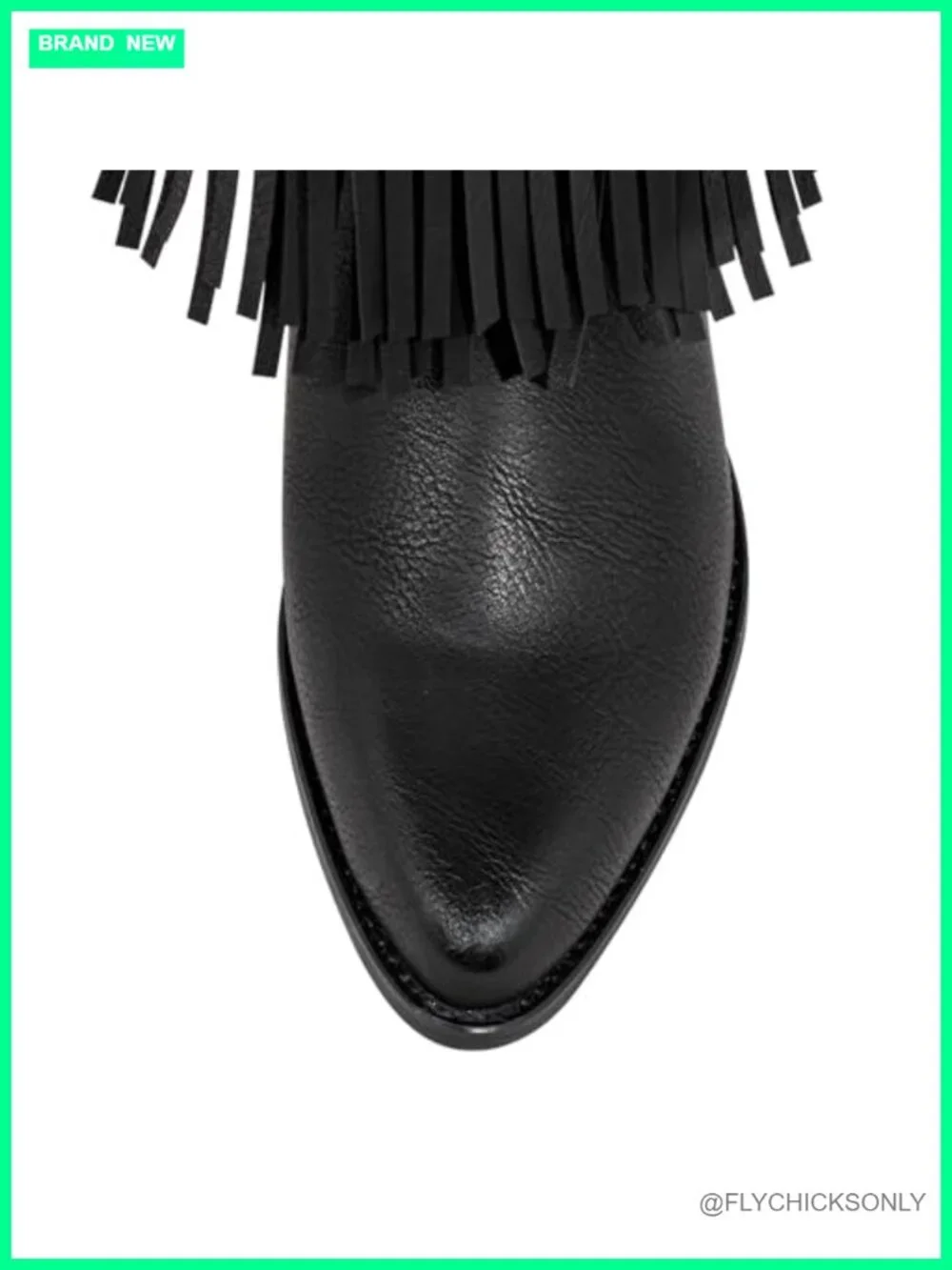 Faux Suede Fringe Cowboy Boots with Stud Accents - Wide Calf